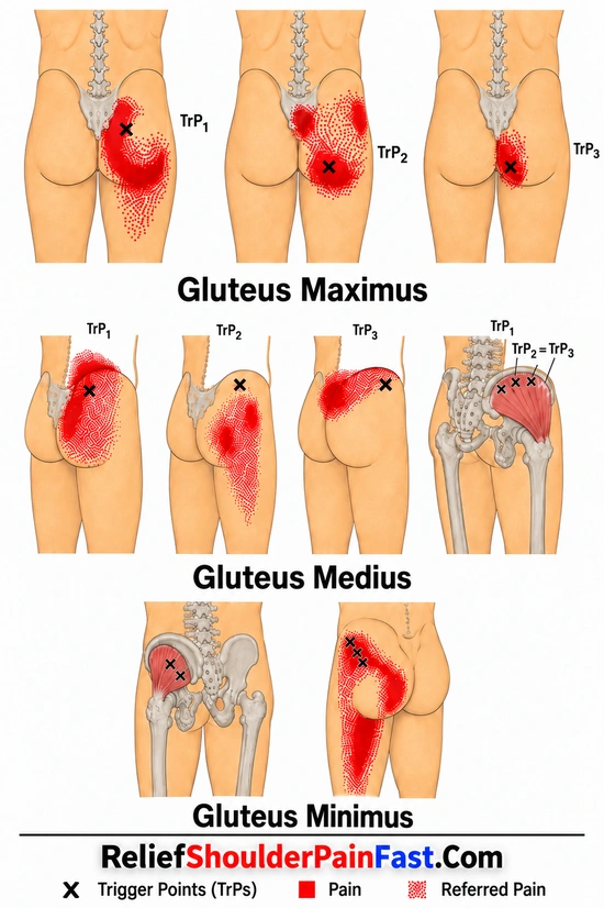 Gluteal pain and referred pain