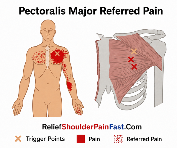 Pectoralis Major referred pain pattern