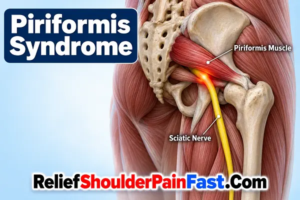 Illustration showing the piriformis referred pain nerve pain