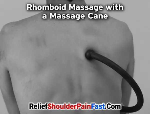 Rhomboid self-massage with a tennis ball