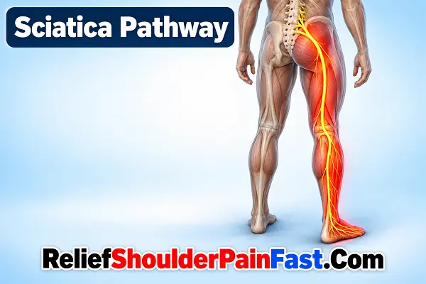 Illustration showing the pathway of sciatic nerve pain