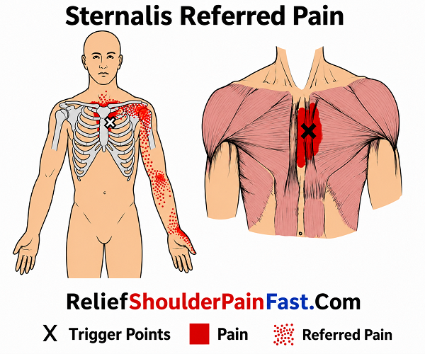 Sternalis trigger points and possible referred-pain pattern