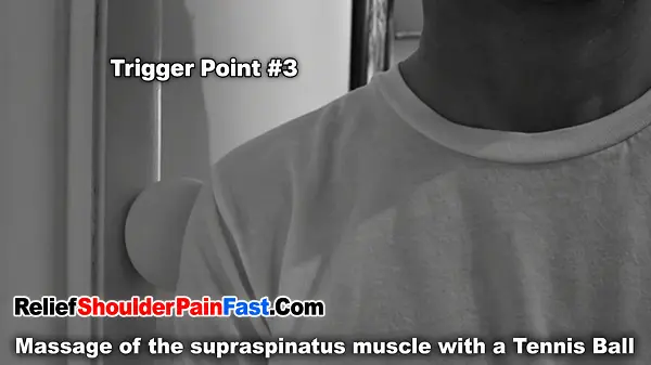 Supraspinatus self-massage using a massage ball