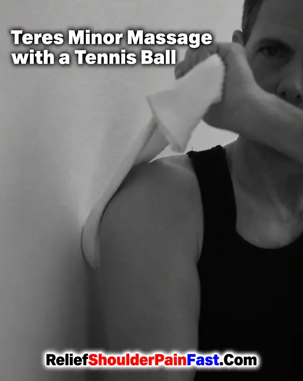 Teres minor self-massage using a massage ball