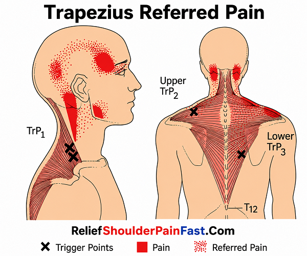 Trapezius referred pain pattern
