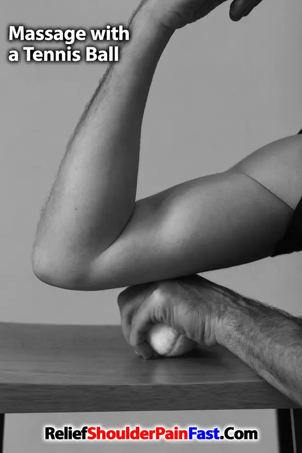 Triceps brachii self-massage using the hand